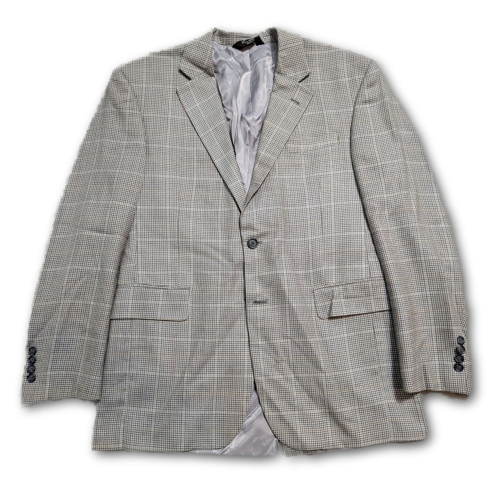 Jos A Bank Mens Blazer Gray 39R Silk Blend Classic Suit Jacket Wool Notch Lapel